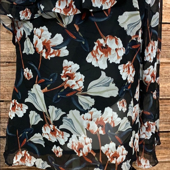 INC international concepts asymmetrical floral Top - Picture 5 of 7